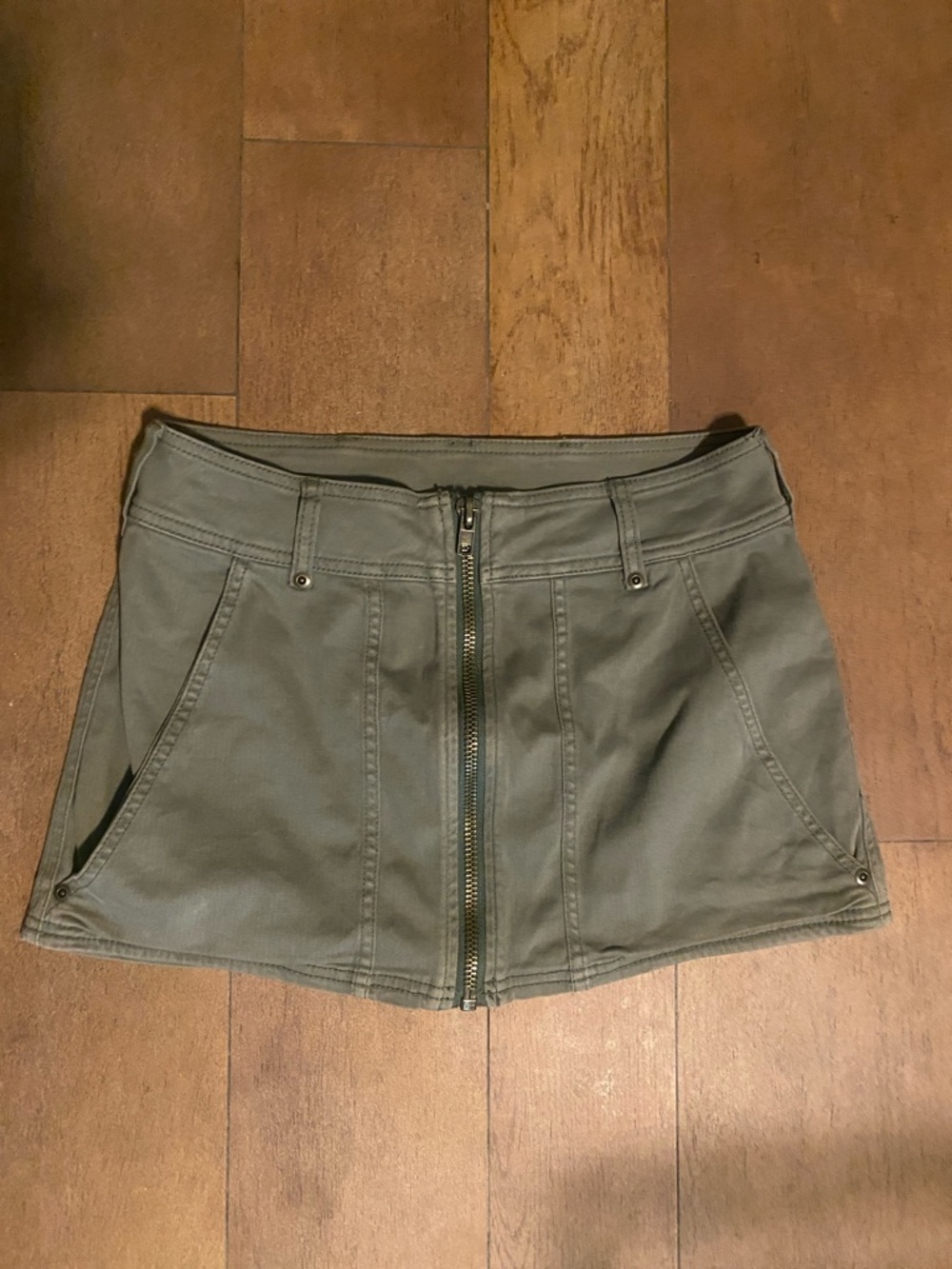 Free People Olive Utility Mini Skirt